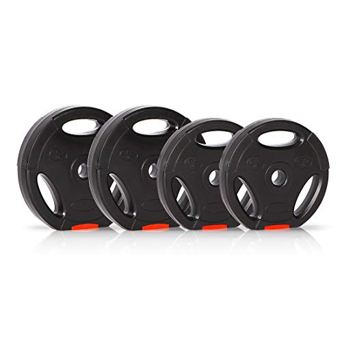 Ultrasport Weight Plates I Set, 4 weight plates in a set,15 kg or 20 kg or 25 kg, for dumbbells and barbell bars, with handles for free training, 30 KG Metal-complete- set