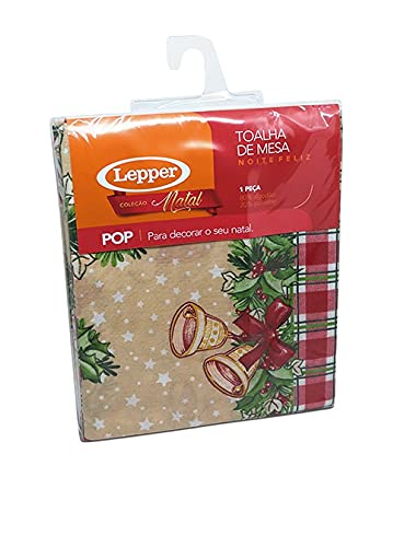 Toalha de Mesa Natal Noel Retangular 8 Lugares 36639 Lepper, Red