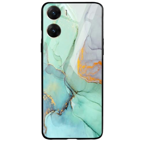 Image of COLORflow Back Cover Compatible with Vivo V29E 5G | Green Marble | Shockproof TPU Bumper Cover with Camera Protection Back Cover
