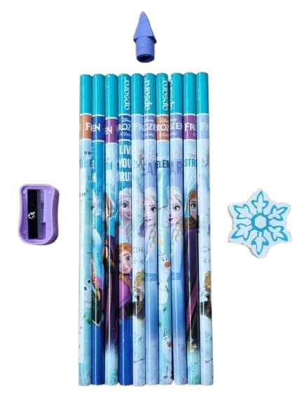 Image of Apsara Disney Frozen Pencils | Premium Black Hexagonal Body for Strong Grip & Good Handwriting | Free Sharpener & Eraser | Non-Toxic | Pack of 20 Pencils
