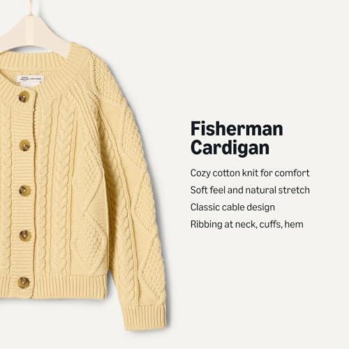 Image of Amazon Essentials x Sofia Grainge Unisex Toddlers and Babies' Cable Knit Cotton Fisherman Cardigan Sweater