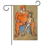 Pablo Picasso - Joven acróbata y payaso (195) - 17 x 22 pulgadas, impresión artística, 1 bandera para jardín al aire libre, diseños decorativos modernos populares, estilo 30 x 45 cm