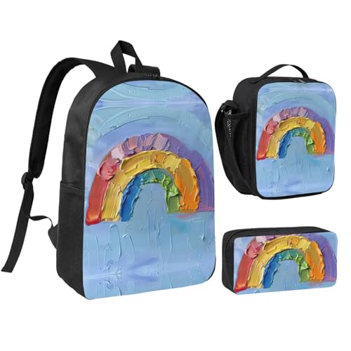 Sac à dos arc-en-ciel 43 cm pour ranger grands cahiers et lunch