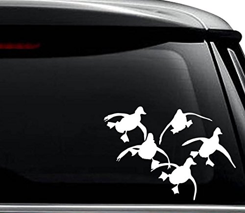 Flying Ducks Hunting Decal Sticker For Use On Laptop, Helmet, Car, Truck, Motorcycle, Windows, Bumper, Wall, and Decor Size- [10 inch] / [25 cm] Wide / Color- Matte Black