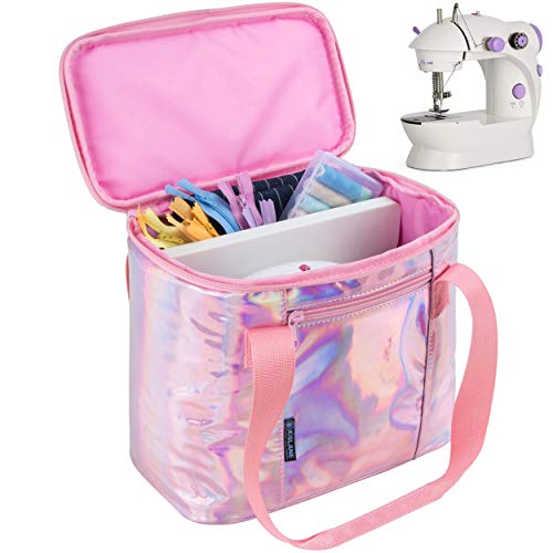 KISLANE Mini étui de transport pour machine à coudre pour enfants, résistant à l'eau et à la poussière, pour enfants et débutants, mini machine à coudre (rose brillant) Cover
