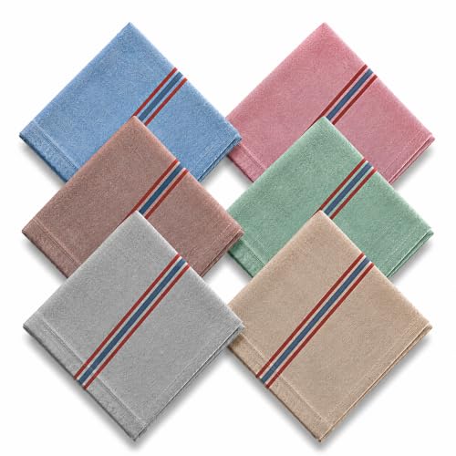 Image of Cotton Handkerchief for Men Pack of 6 | Soft & Absorbent Cotton Hanky | 22x18 Inch Large Size
