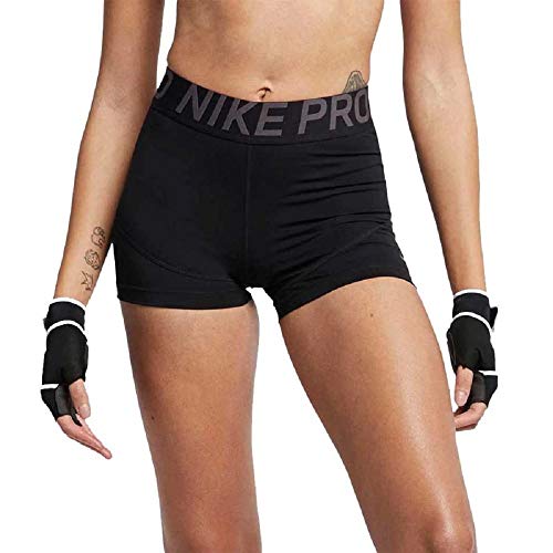 Nike Women's Pro 3" Training Short (Black/Thunder Grey, Large)