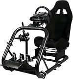 Dardoo Rennsimulator Cockpit with Large Round Tube lenkradständer Rennsitz Adjustable passend für Logitech G25 G27 G29 G920, für Thrustmaster, für Fanatec without Steering Wheel, Pedal and Shifter