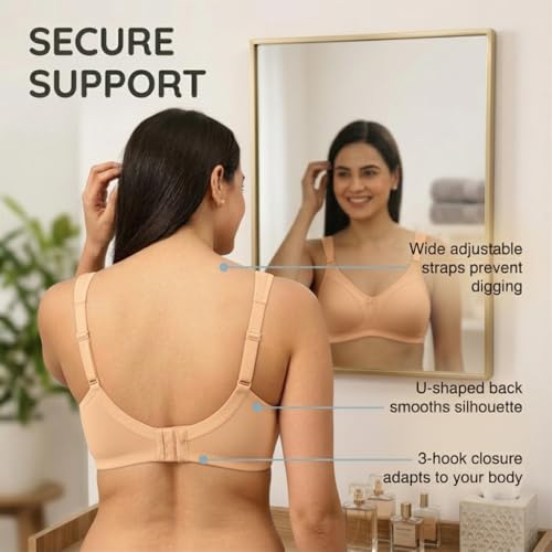 Image of The Mom Store Mom Nursing Bra | Full Coverage Non Padded Bra | Feeding Bra | Maternity Bra | Non Wired Bra | Cotton Blend