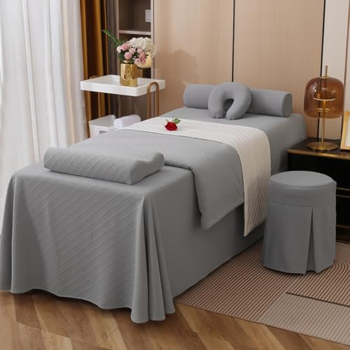 ALIVTAII �}�b�T�[�W�E���e�p 4/5/6/7 �_�Z�b�g �R�b�g���j�b�g �_�炩���ʋC���ǍD ���O���􂦂� �G�X�e �X�p �w�A�T���� ���w�Ö@ ���̂�X���� �猊�t�� �J�X�^�}�C�Y�Ή� (�N���A - ���C�g�O���[,�p���̃x�b�h190*80cm��7�_