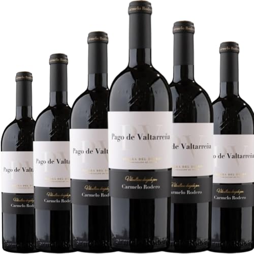 Carmelo Rodero Pago de Valtarreña, vino tinto español de cosecha con Tinta del País, ideal para disfrutar sabor intenso, cuerpo y aromas auténticos.| 6 botellas