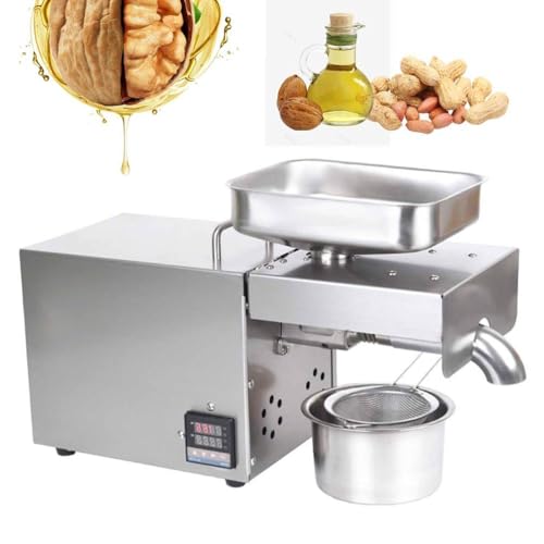 HSSTYLE Macchina elettrica della pressa dell'olio dell'acciaio inossidabile Espulsore dell'olio organico Caldo/freddo Estrattore automatico della pressa dell'olio per la casa di piccole imprese