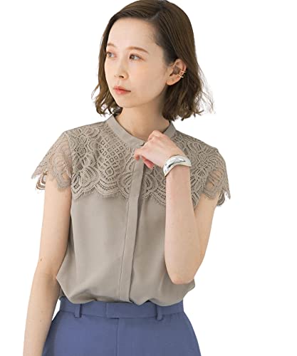 [アーバンリサーチ ロッソ] シャツ ブラウス ウォッシャブルヨークレースブラウス レディース RA25-23K502 MOCHA FREE