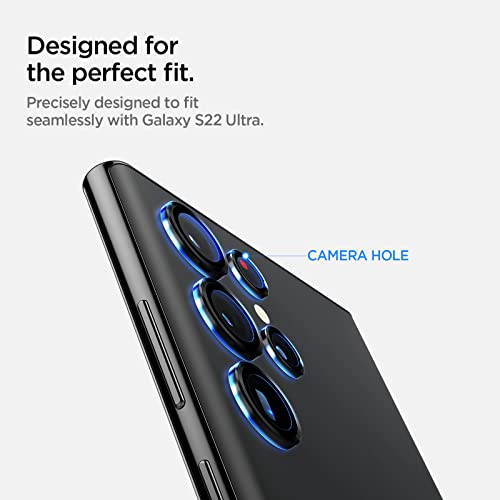 Spigen Camera Lens Screen Protector [Glas.tr Ez Fit Optik Pro] Designed For Galaxy S22 Ultra - Black [2 Pack] #TOP3