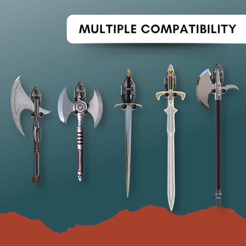 Eco-Fused 1x Vertikale Schwert-Halterung - Dolch-Display-Wandhalterung - Verstellbare multifunktionale Halterung - Edelstahl-Wandregal für Äxte, Dolche, Messer (Schwarz)