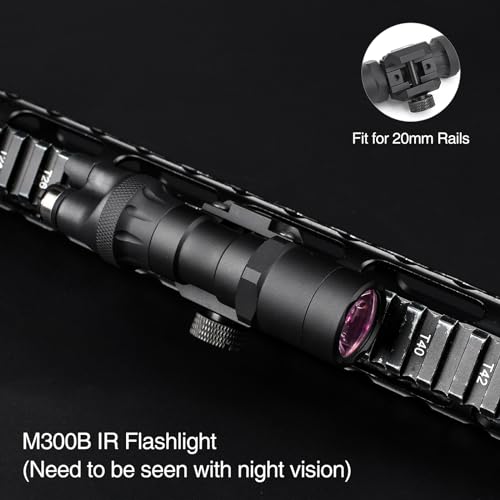 NECARL M300B IR Flashlight, No Logo Style Tactical IR Flashlights with Rear Wing Switch & Remote Pressure Switch for 2 Lighting Modes, Fit for 20mm Picatinny Rail by NECARL - Image 3