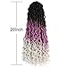 5Pack Wavy Faux Locs Braids Crochet Hair 20inch Ombre Purple Grey Braiding Hair Goddess Locs with Curly Ends Synthetic Twist Crochet Hair Extensions (1B/Purple/Grey#,500g/Lot)
