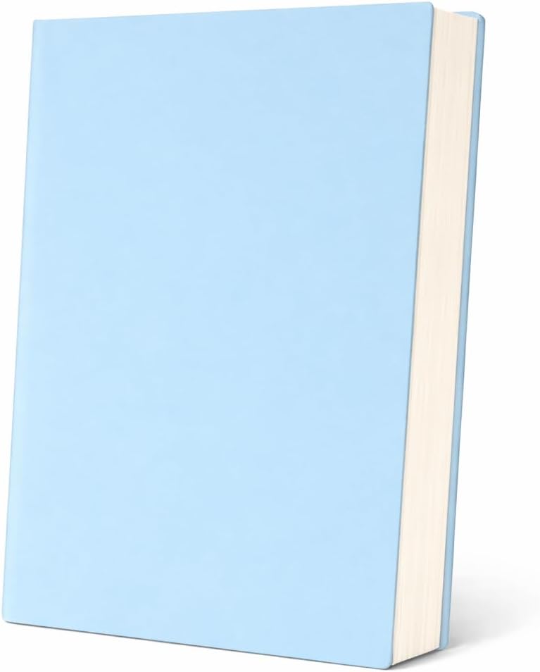 Large A4 Wide Ruled Notebook, 8" x 11.5", 400 Pages, Faux Leather Softcover Journal for Work, Study & Planning, Blue
