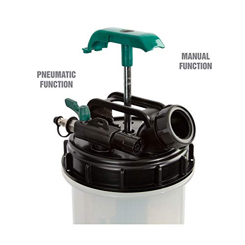 OEM TOOLS 24938 9.5 Liter Pneumatic/Manual Fluid Extractor, Oil, Transmission, Coolant Change Tool, Easy-to-Use Hand Pump and Vacuum Pump Functions, Extract Fluid Through Dipstick Tubes, No Mess