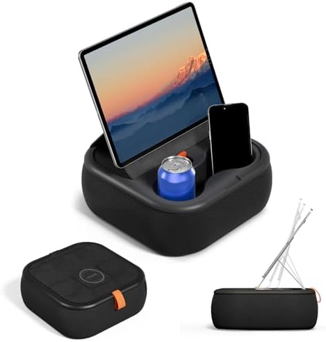 Soporte magnético para tablet, soporte de almohada con dos anillo...