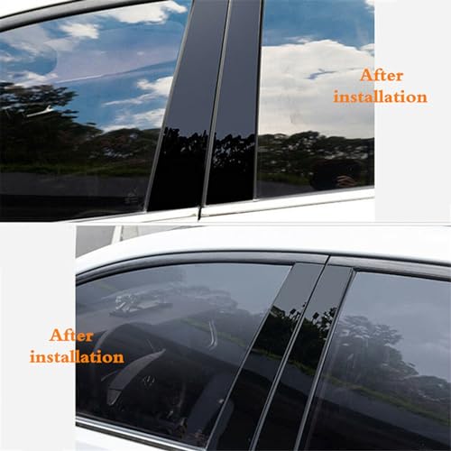 Postes de pilar para BMW Serie 5 E60, 6 pegatinas de puerta en negro brillante (2003-2010) 4