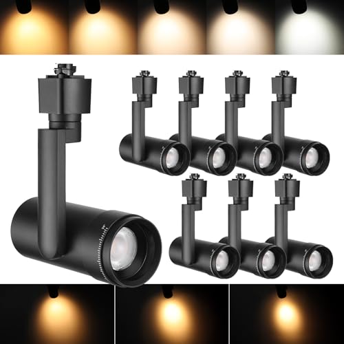 LEONLITE 8-Pack Zoomable LED Track Light Heads 5CCT, 15W H