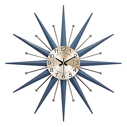 Décoration murale médiévale avec horloge de cuisine et grand salon métal bleu Vision