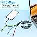 Firsting USB C Multi Charging Cable, Dual USB C 4 in 1 Charging Cable, Multi Chargers for All Devices with IP/Type C/Type C/Micro Port, Compatible with Most Cell Phones/Tablets and More [2Pack 5FT]