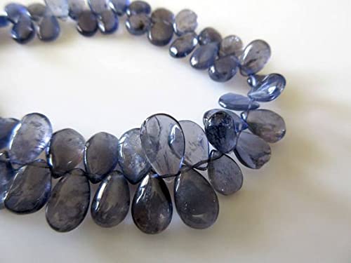 Perles iolite naturelles taillées en poire lisse pour bijoux haut de gamme