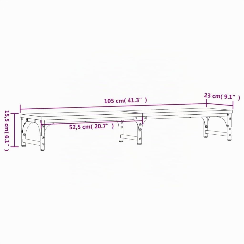 vidaXL Support de moniteur chêne sonoma 105x23x15,5 cm bois ingénierie