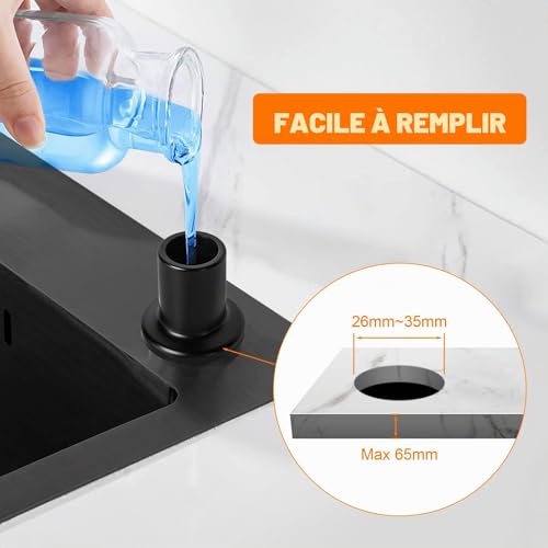 Distributeur savon cuisine 500 ml noir anti-rayures Ibergrif