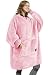 Catalonia Oversized Sherpa Hoodie Sweatshirt Blanket,Super Soft Warm Comfortable Giant Hoody with Large Front Pocket,for Adults Men Women Teenage Pink