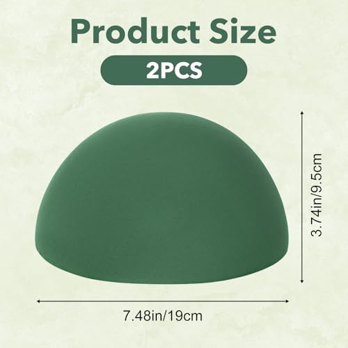 Hpmjz 2 PCS Floral Foam Blocks, 7.5 Inch Green Half Balls Large Round Dry & Wet Flower Foam for Fresh and Artificial Flower Plant Arrangements Craft Supplies Wedding Birthday Home Garden Decor by Hpmjz - Used condition - Image 2