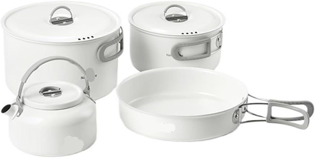 Compatible for Ceramic Non Stick Set Pot Outdoor Camping Portable Kitchenware Picnic Frying Pan Cookware