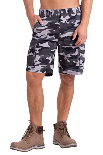 Herren Cargo Shorts Camouflage – Aus Baumwolle, Mit 6 Taschen, Elastischem Bund, Für Sommer & Outdoor