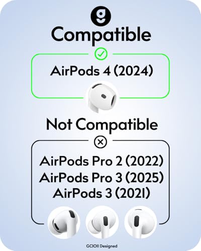 Image of Gcioii 3 Pairs for AirPods 4 Ear Hooks Covers [Added Storage Pouch] Anti-Slip Accessories Compatible with Apple AirPods 4th Generation (Translucent)