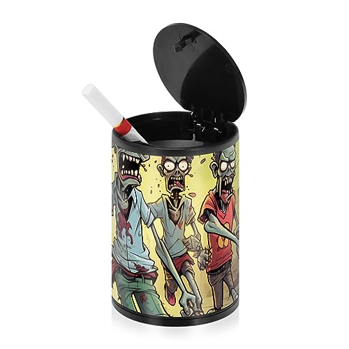 Zombie Game Green Ashtrays For Cigarettes with Lid Stainless