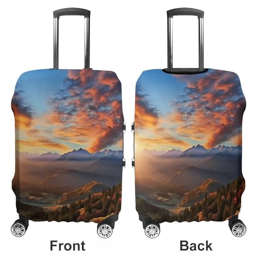 Luggage Covers Anti-Scratch Suitcase Cover Colorful Autumn Morning Washable Elastic Suitcase Protector Travel Luggage Protector Covers Carry On Luggages Cover L (26-28 inches)3