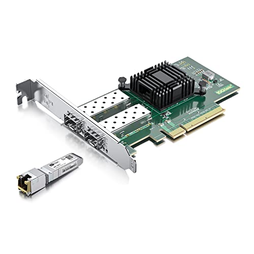 10Gb SFP+ RJ45 Transceiver with 10G Network Card, 10Gbase-T Moudle for Cisco, 10G Dual SFP+ NIC Compare to Intel X520-DA2, Support Windows, Linux, Vmware