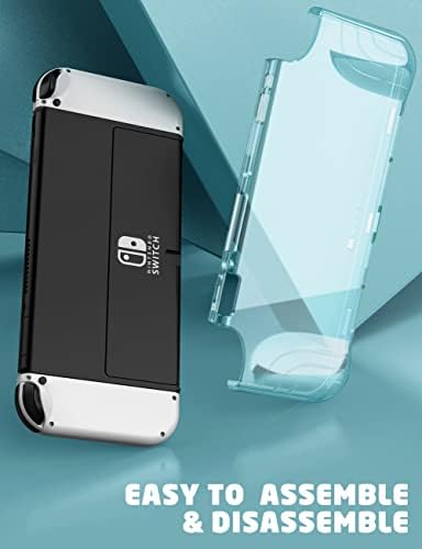 mumba Case for Nintendo Switch OLED 2021, [Thunderbolt Series] Protective Clear Cover with TPU Grip Compatible with Nintendo New Switch OLED 7 Inch Console and Joy-Con Controller (Clear)