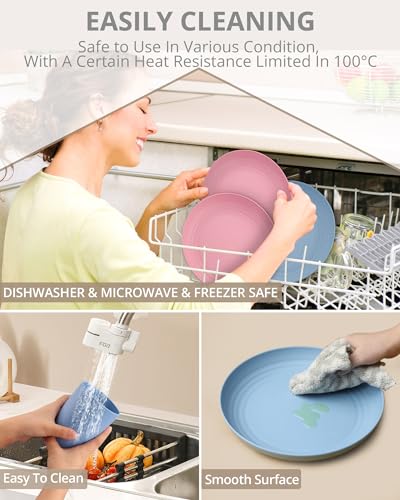 HOMGEN Plastic Dinner Set 12Pcs Unbreakable Light-Weight Kids Dinning Set Picnic Plates and Cups Set Dishwasher Safe Camping Plates and Bowls Set Camping Crockery Set for Home & Picnic etc - Image 4