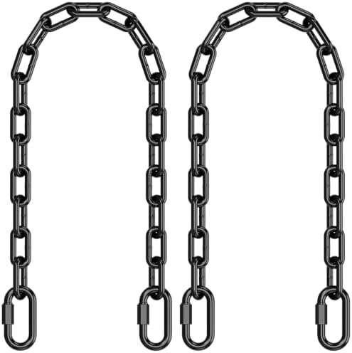 28 Inches 2 Pack Black Metal Hanging Chain with 4 PCS Adjustable Carabiners — view 7