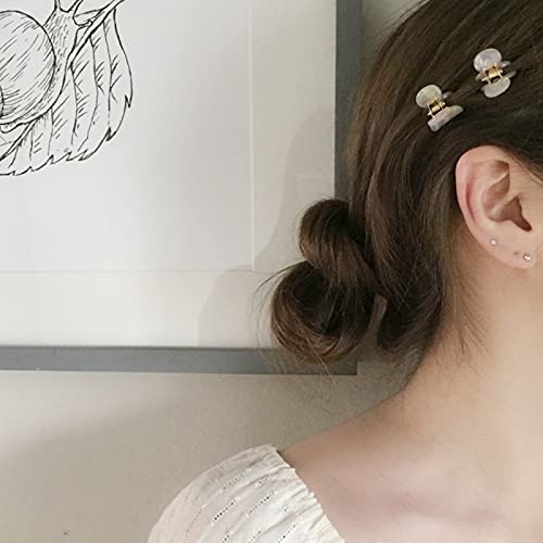 6 Pcs Vintage Small Hair Claw Clips For Women Girls Mini Tortoise Hair Jaw Clips French Style Hair Claw Clips Cellulose Acetate Leopard Print Hair Grip Catches Assorted Color #TOP6