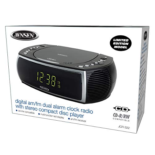 image for Jensen Modern Home CD Tabletop Stereo Clock Digital AM/FM Radio CD Pla