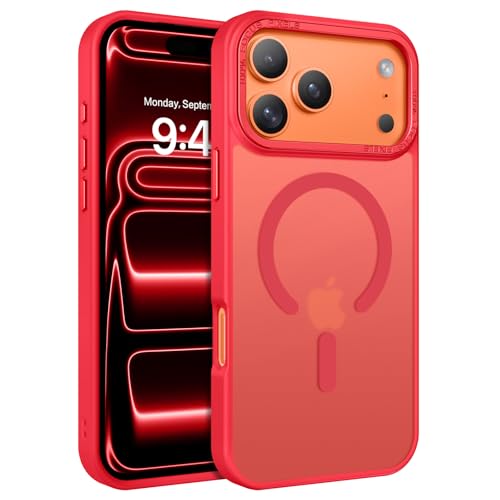 BENTOBEN Magnetic for iPhone 17 Pro Max Case 6.9" 2025, [Compatible with Magsafe] Slim Cute Matte Translucent Shockproof Drop Protective Bumper Women Men Phone Cover for iPhone 17 ProMax, Red - image 1