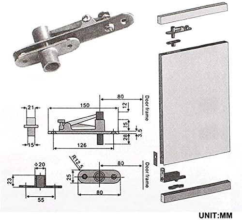 Ranbo Commercial/Home Self Closing Door Pivot Hinges Heavy Duty Hidden Hinges For Wood Doors 360 Degree Shaft Stainless Steel Invisible Pivot Hinge System (Regular) #TOP5