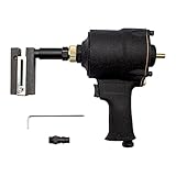 Industrial Air Punch Gun, Stainless Steel Advertising Word Pneumatic Puncher Metal Iron Plate Round Hole Punching Machine (Punching Size 3.2MM)