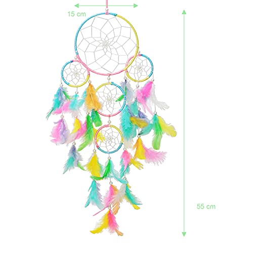 Image of Asian Hobby Crafts Natural Dyed Feathers for Craft Projects & Dream Catcher Making | 50 Premium Multicolor Feathers (4-5 inch Approx.) for Decorations & Art Creations | Bright & Vibrant, Multi-Pack