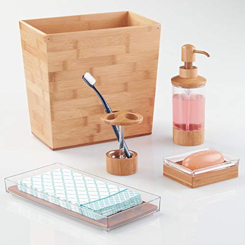 iDesign Rectangular Bamboo Waste Basket, The Formbu Collection – 10.5" x 5.75" x 10”, Natural Wood Finish - Image 6