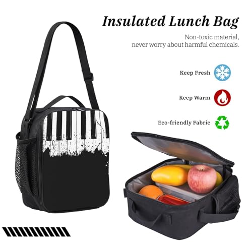 Mochila escolar de piano ligera infantil pack de 3 con bolsa de almuerzo 6